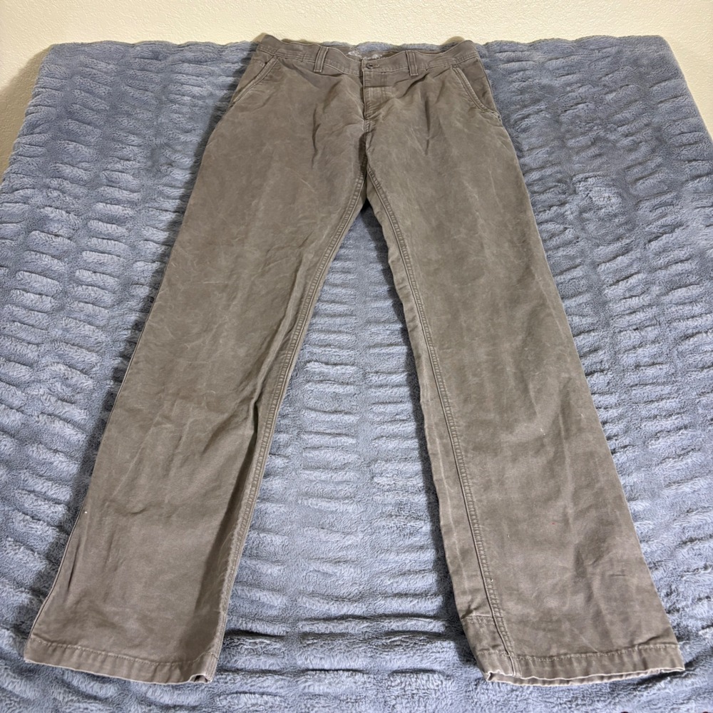Eddie Bauer Mens 34x36 Brown Cotton Canvas Straight Leg Utility Workwear Pants